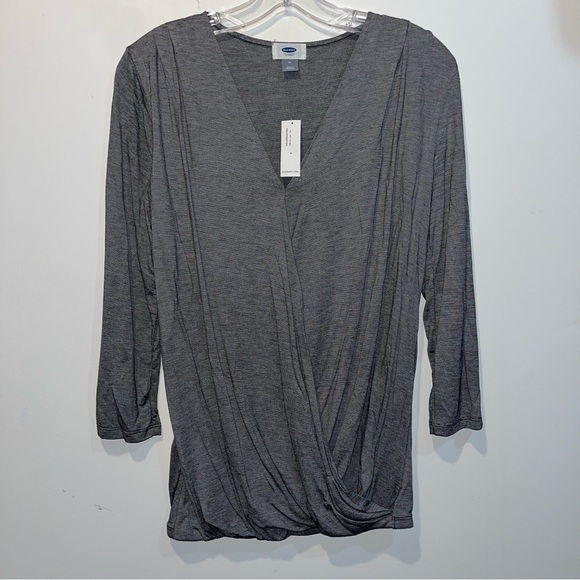 Old Navy Tops - Old Navy Charcoal V-Neck Blouse